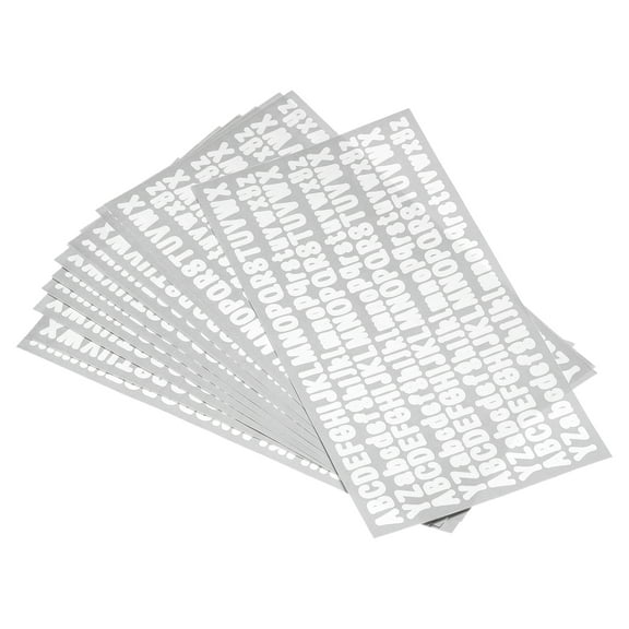 Self Adhesive Vinyl Letter Stickers White 0.5 Inch 208 Count/Sheet,12 Pack