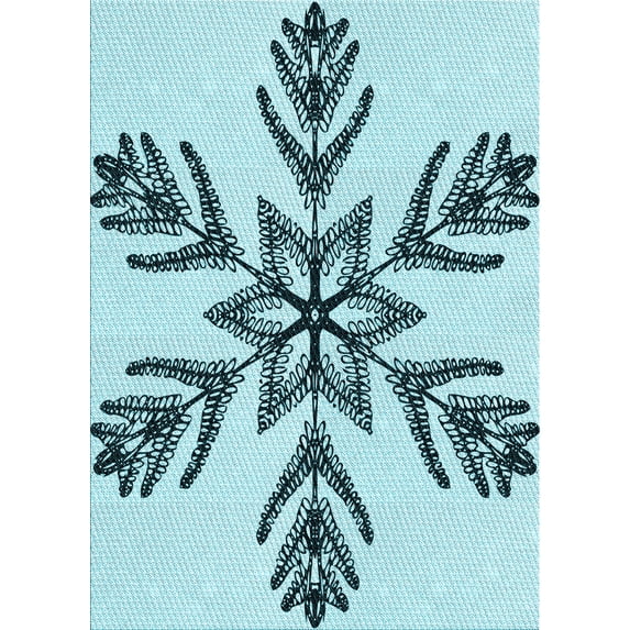Ahgly Company Indoor Rectangle Patterned Deep-Sea Green Area Rugs, 8' x 12'