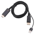 thumbnail image 3 of Conector /M + USB2.0 a DP/M, cable de 180cm para , portátil, PC, Plug resistente, resolución unidireccional de 3840x2160P, salida jinwen Convertidor de cable, 3 of 5