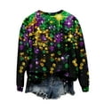 thumbnail image 6 of Gamivast Carnival Tops for Women Plus Size Long Sleeve Trendy Mask Graphic Blouses Funny Crewneck Drop Shoulder Tunic Sweatshirts Holiday Mardi Gras Shirt, 6 of 6