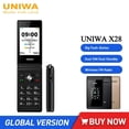 thumbnail image 2 of UNIWA X28 teléfono móvil con tapa, pantalla de 2,8 pulgadas, función 2G, teléfono móvil con botón grande para personas mayores, pantalla Dual desbloqueada, 1200mAh, 2 of 5
