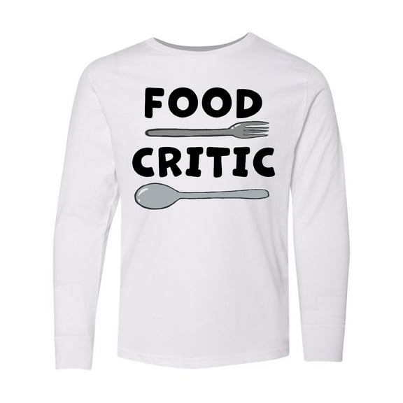 Inktastic Food Critic with Fork and Spoon Long Sleeve Youth T-Shirt