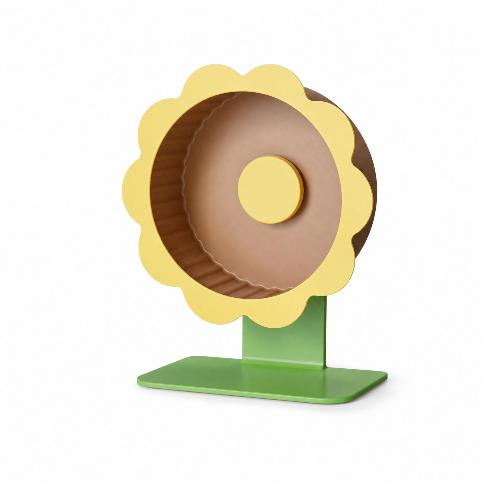 Bvdfgk Exercise Running Wheel with Stand Adjustable Hamster Wheel with Stand Detachable 26CM Sunflower
