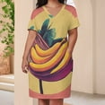 thumbnail image 4 of Tropical Fruits with Exotic Flavors Women's Summer Short Sleeve Casual Dresses Party Dress, 4 of 6