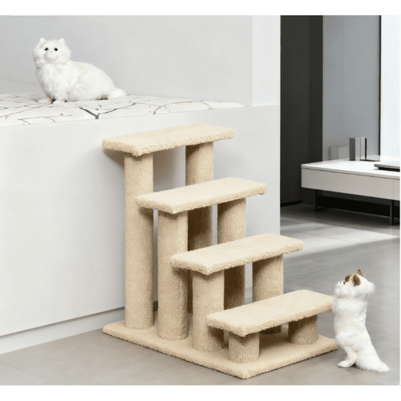 Large Cat Tower with Scratching Post & Board 74" Flower Cat Tree