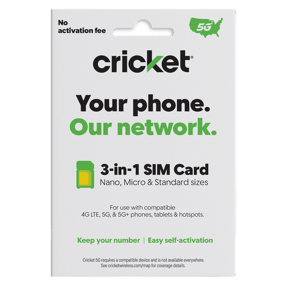 Cricket Wireless 3-in-1 5G SIM Card Kit