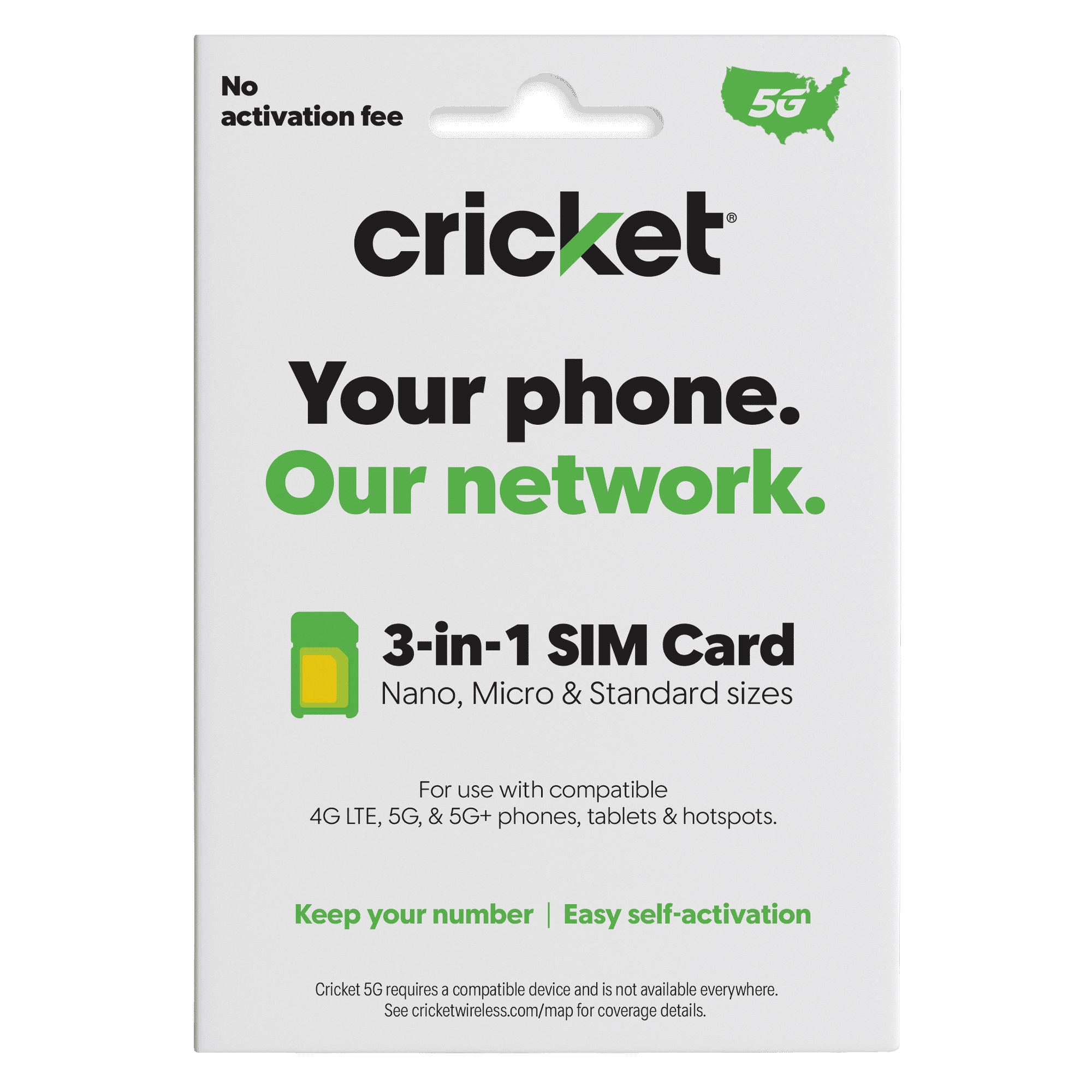 Cricket Wireless 3-in-1 5G SIM Card Kit