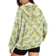 thumbnail image 2 of FOR U DESIGNS Daisy Lemon Zip Up Hooded Jacket Women Oversized Cardigan Hoodies Size XS Hooded Sweatshirt Women with Front Zipper Lightweight Long Sleeve Activewear, 2 of 7