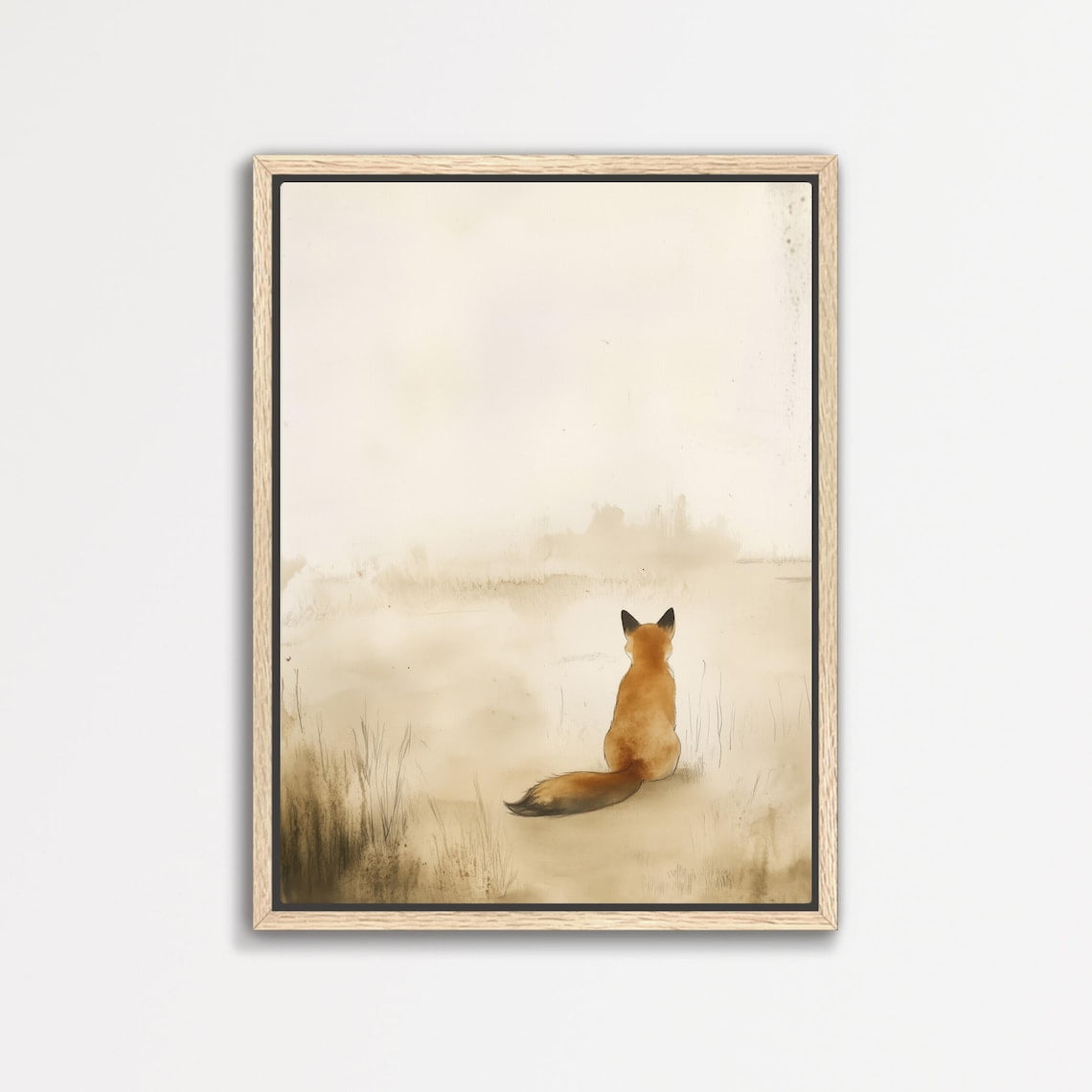 Fox Wall Art Print Minimalist Neutral Animal Home Decor