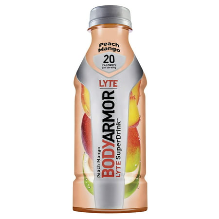BODYARMOR LYTE Sports Drink Low-Calorie Sports Beverage, Peach Mango, 16 Fl Oz (Pack of 12), Natural Flavors With Vitamins, Potassium-Packed Electrolytes, No Preservatives, Perfect For