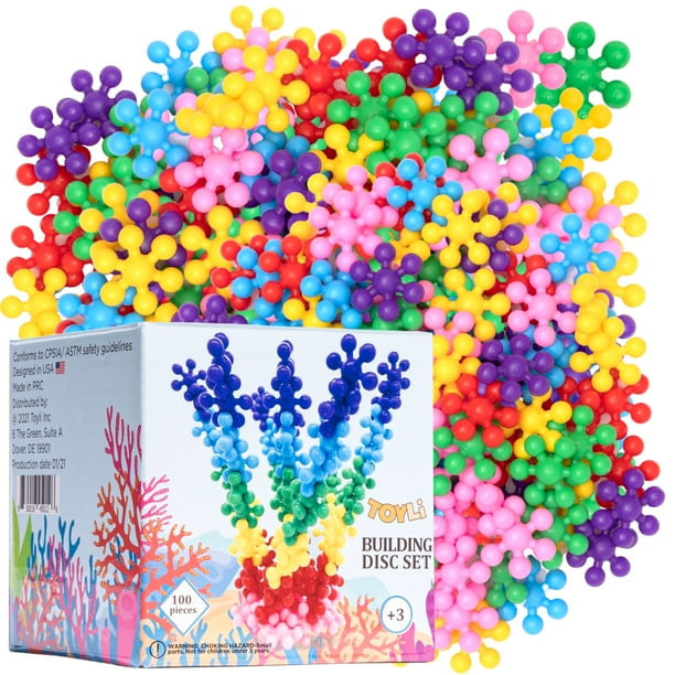 Toyli Building Discs Set 100Piece, Multicolored Interlocking