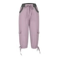 thumbnail image 5 of Womens Capris with Pockets Fashion Deals Casual Solid Color Cargo Pants Loose Quick Drying Pants, 5 of 8