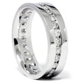 thumbnail image 2 of Pompeii Mens 1 1/4ct Real Diamond Channel Set Eternity Ring Wedding Band Anniversary, 2 of 2