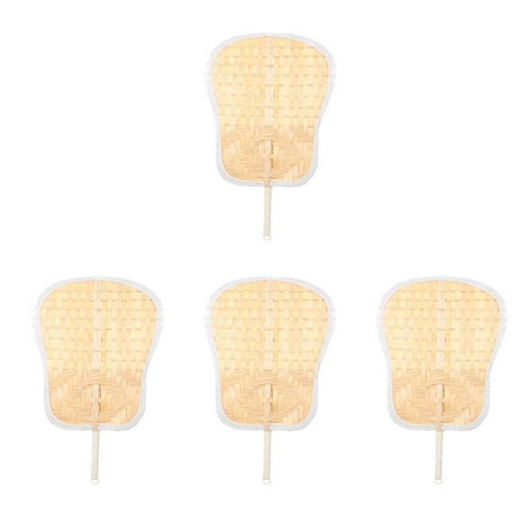 FRCOLOR 4pcs Woven Hand Fan Portable Summer Fan Handheld Woven Bamboo Woven Fan Summer Cooling Fan Decor