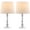 Clear / White, variant on SAFAVIEH Harlow 16 in. Crystal Table Lamp with Off-White Polyester Shade, Set of 2