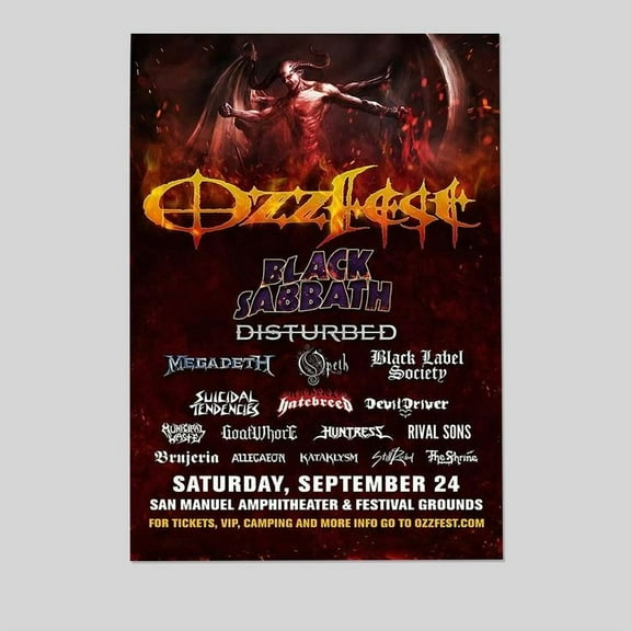 2002 BLACK SABBATH CONCERT POSTER PRINT WALL ART THE OZZFEST CONCERT POSTER Size 24''x36'' - Kiloa