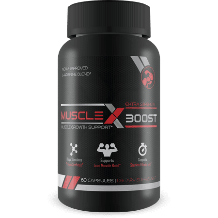 Muscle X Boost - Premium L-Arginine Formula - Extra Strength Muscle Growth Support - Nitric Oxide Booster-Build Lean Muscle - Stimulates Protein Synthesis - Boost (Best Protein For Muscle Growth)