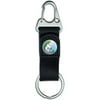 Bass Fish Jumping out of Water Fishing Belt Clip On Carabiner Leather Keychain Fabric Key Ring