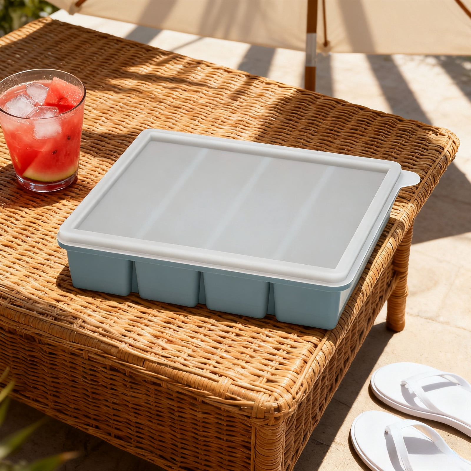 Yannianjz Large Ice Cubes Silicone Molds, Food Grade BPA-Free Ice Tray, Ice Making Box with Lid for Refrigerator, Freezer, Household
