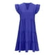 thumbnail image 5 of Vestido de Verano de Manga Corta para las Mujeres Moda Casual Cuello en V Vestido con Ruffles, Poliéster Ligero de Color Sólido para Fiestas, Bodas Y Diario, 5 of 8