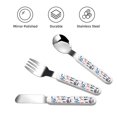 thumbnail image 3 of Zufioo Retro Butterfly Print Children's Knife, Fork and Spoon Three-Piece Set, Toddler Safety Cutlery with Outer Box Suitable for Home and Kindergarten Use, 3 of 8