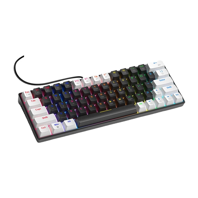 MERIGLARE Clavier Mécanique Filaire USB Rétroéclairage RVB Mise en Page Anglaise Prise en Charge Prêt à l'Emploi B