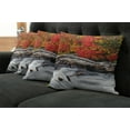thumbnail image 5 of Ambesonne Autumn Throw Pillow Cover 4 Pack, Fall Forest Driftwood, 16", Red, 5 of 5