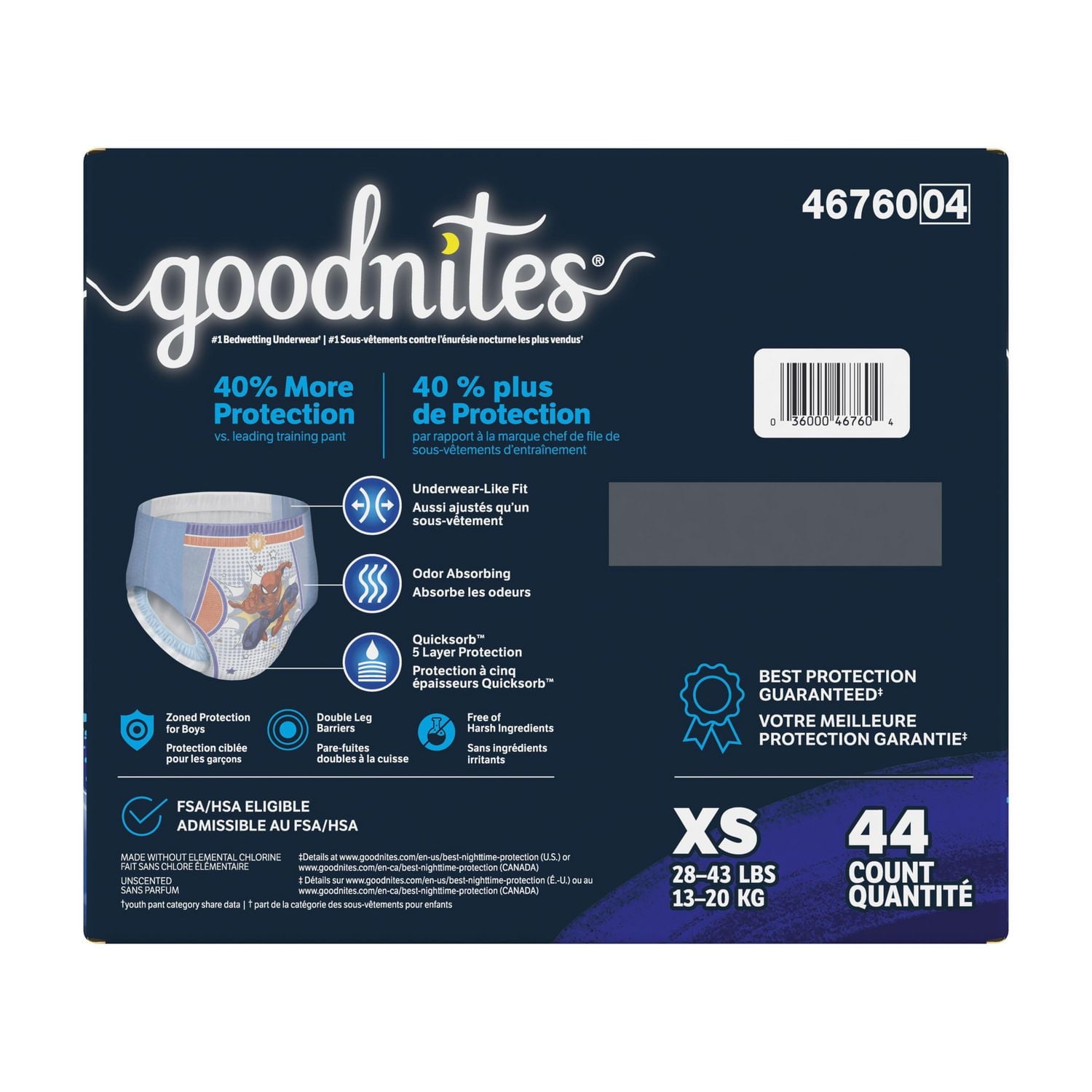 Goodnites Boys' Nighttime Bedwetting Underwear, Giga Pack