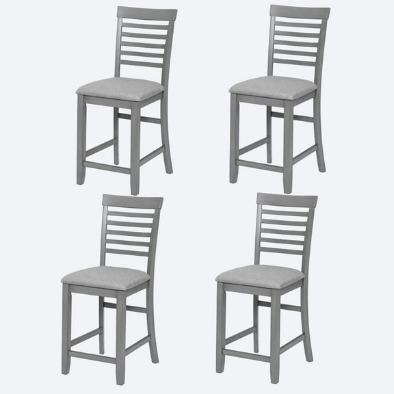 Dining Chairs Dining Chairs Only, Wooden Counter Height Chairs Set of 4, Kitchen Chair with Padded Seat, Upholstered Counter Height Chair for Dining Room, Gray,Fabric Dining Chairs