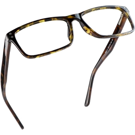 Reading Glasses with Flexible Spring Hinge, Blue Light Blocking Glasses for Women and Men, Anti eyestrain (Tortoise, +0.75 Magnification)