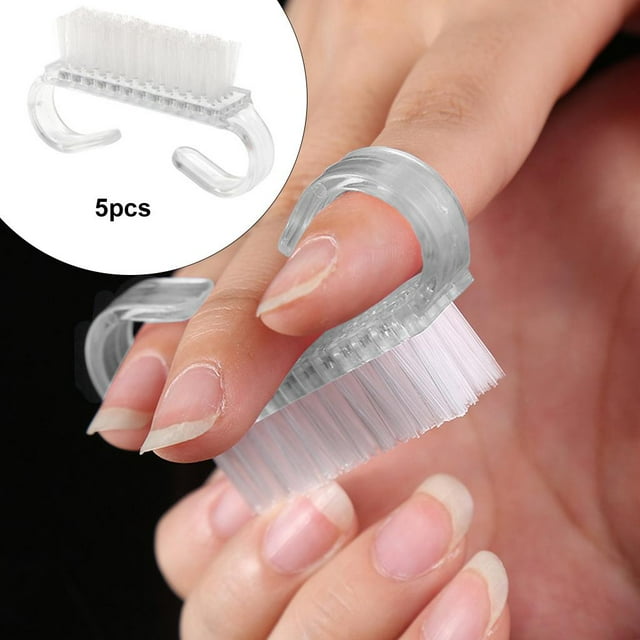 5 piezas de de plástico, limpiador de cepillos de uñas, de fregado, cepillo de limpieza multiusos con agarres cómodos, cepillo de eliminació - Claro Macarena Cepillo de uñas de agarre con mango