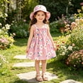 thumbnail image 5 of Busydd 3 Months-3 Years Baby Girl Dress with Hat Fashion Floral Print Sleeveless Sundress Casual Summer Cute Girls Dresses 3-6 Months, 5 of 10