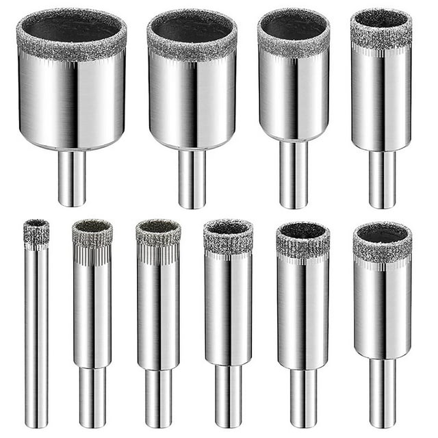 Ensemble de 10 Embouts de Perceuse pour Carrelage Bouteille en Céramique Verre Applications de Découpe