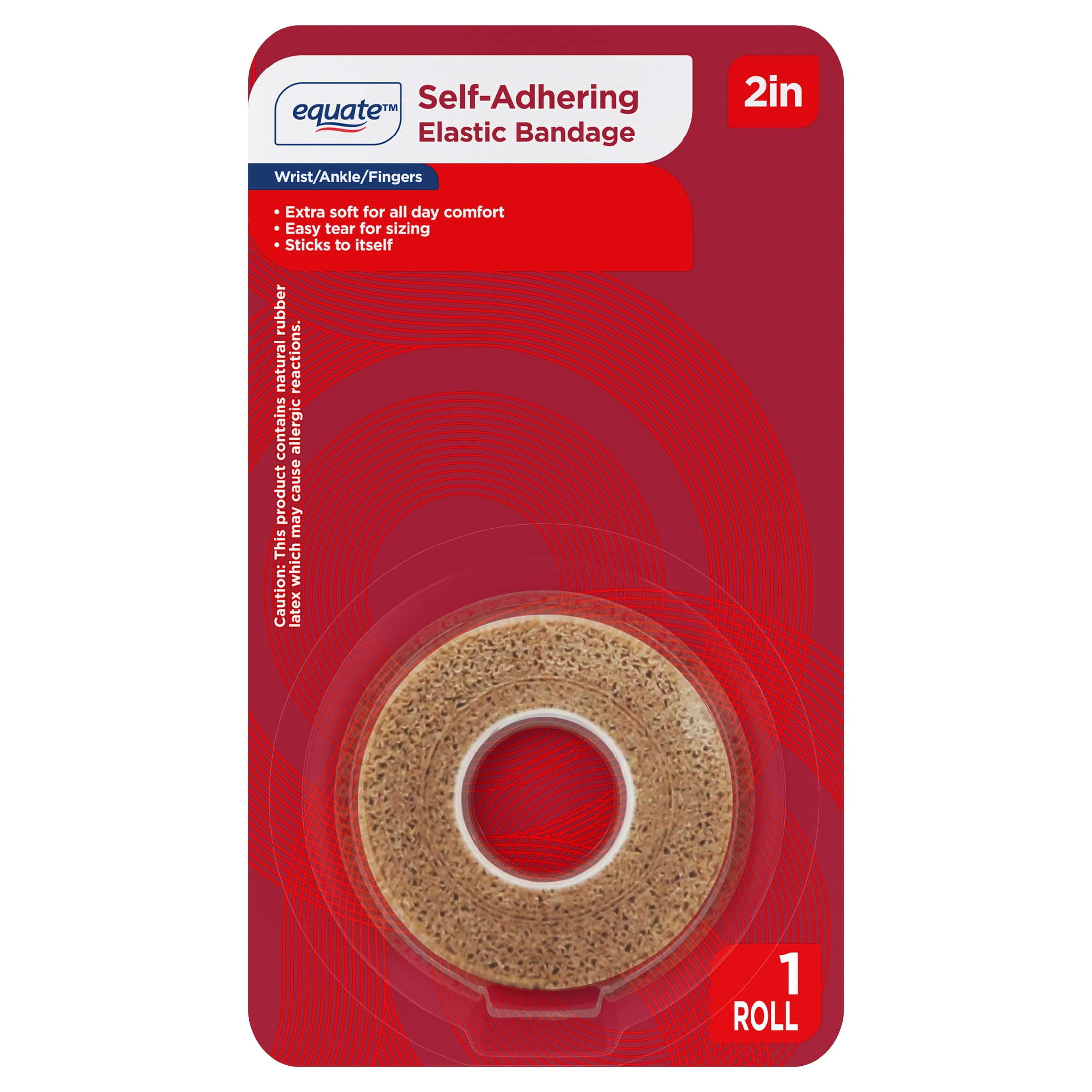 (4 pack) Equate Self-Adhering Elastic Bandage, 2", 1ct