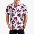 thumbnail image 2 of Balery Tulips Flowers Printed Men’s Short Sleeve Polo Shirt, Midweight Men's Shirt,Golf Polo shirts -Large, 2 of 8
