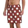 thumbnail image 2 of Zufioo Maroon And White Polka Dot for Men's Casual Beach Shorts, Sports Fitness Quick-drying Drawstring Shorts with Pockets for Home Wear-3X-Large, 2 of 6