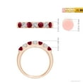 thumbnail image 5 of ANGARA Natural Shared Prong Ruby and Diamond Half Eternity Ring in 14K Rose Gold for Women (Size-3.1mm) | July Birthstone, Birthday, Anniversary, Jewelry Gift for Women | Natural Ruby Ring, 5 of 10
