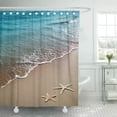 thumbnail image 1 of ABPHQTO Azul Relax Estrella de mar en la playa Escena de arena Vacaciones en el agua Wave Coast Dream Holiday Baño Cortinas de ducha 152x180 cm, 1 of 2