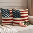 thumbnail image 2 of American Flag Outdoor Waterproof Pillow Covers, Vintage Red BlueUSA Flag Decorative Square Throw Pillowcase Sofa Cushion Sham for Patio/Couch/Chair, 18"x18" 2 Pack, 2 of 8