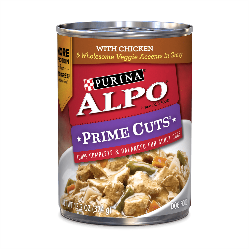 Purina ALPO Gravy Wet Dog Food, Prime Cuts With Chicken, 13.2 oz. Can