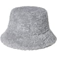 thumbnail image 3 of CoCopeaunts White Bucket Hat for Men Solid Color Lamb Plush Fisherman Hat Soft Comfortable Foldable Bucket Caps for Unisex, 3 of 8