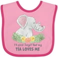 thumbnail image 3 of Inktastic I'll Never Forget That My Tia Loves Me Cute Elephants Boys or Girls Baby Bib, 3 of 4