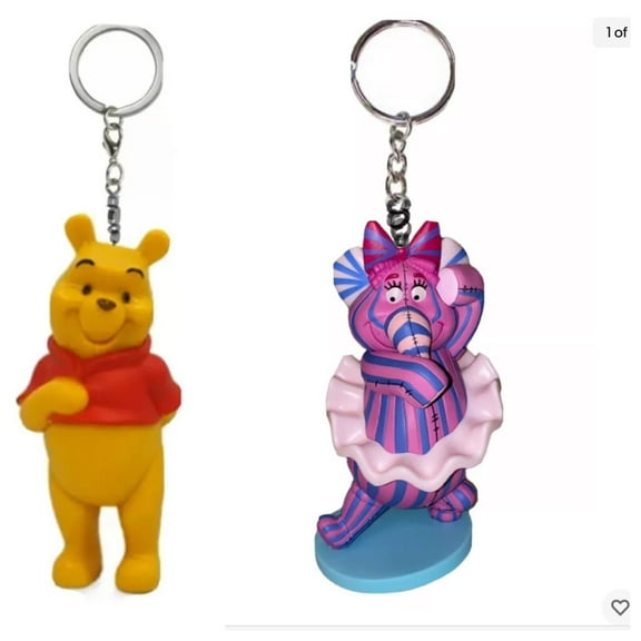Heffalump Woozle Lumpy & Pooh PVC Key Ring Keychain Figure Disney Figurine Charm