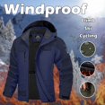 thumbnail image 2 of Tiweut Casual Jackets Womens Male Warm Climb Color Matching Ski Hooded Long Sleeve Windproof Multifunctional with Pocket Blouses Dark Blue1,8XL, 2 of 3