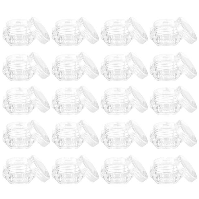 EeaseCA 20 Pcs 5g Refillable Empty DIY Cosmetic Pot Jars Diamond Shape Loose Powder Bottle for Cosmetic Glitter Powder Eye Shadow Powder (Transparent Color)