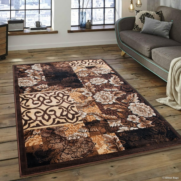 Allstar Chocolate Abstract Modern Area Carpet Rug (5' 2" x 7' 2")