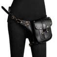 thumbnail image 3 of Jiibva Gothic Punk Rivet Purse Satchel, PU Leather Shoulder Crossbody Top-Handle Bag Tote Handbag, Retro Trends Black Shoulder Waist Bags for Men Women, 3 of 7