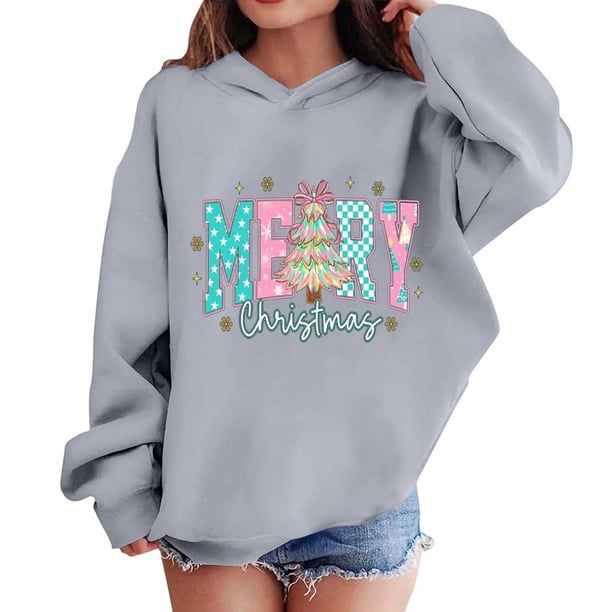 Sudaderas con capucha para niños y niñas, sudaderas navideñas con capucha para niños medianos y grandes, camisetas de manga larga, sudaderas para niños