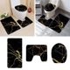 thumbnail image 1 of HANXIULIN Juego de 3 alfombras de baño negras y doradas, tapete de baño y tapa de inodoro, decoración del hogar, 1 of 5