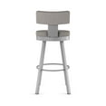 thumbnail image 4 of Amisco Morgan 26 In. Swivel Counter Stool - Silver Grey Polyester / Shiny Grey Metal, 4 of 9